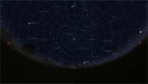 Sternenhimmel am 15.08.2010, 23.00 Uhr - Blick Richtung Norden Sternenhimmel am 15.08.2010, 23.00 Uhr - Blick Richtung Norden