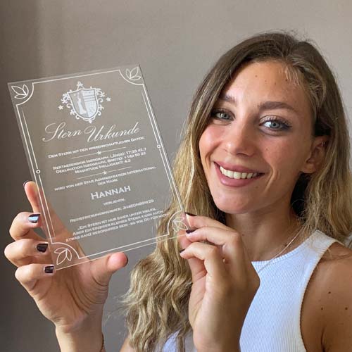 Acryl Sternurkunde Sternurkunde aus Acryl für Ihren Stern kaufen