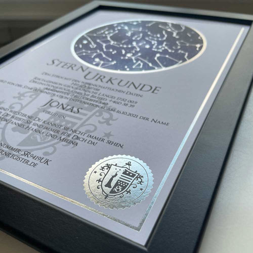 sternpatenschaft-urkunde Urkunde über die Sternpatenschaft